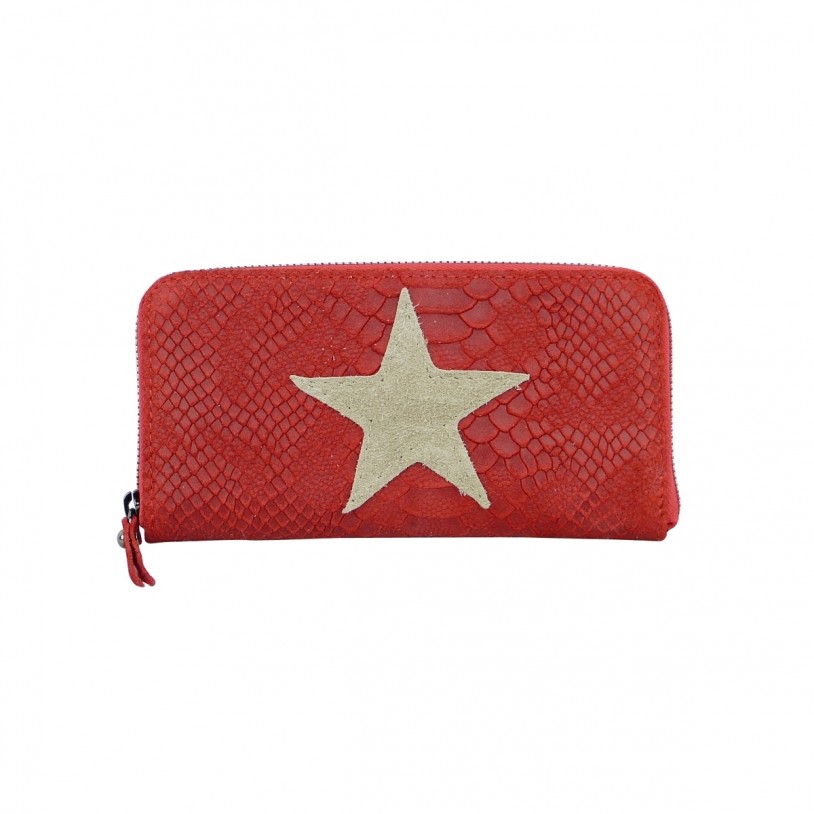 LADIES WALLET FROM LEATHER IN snake embossing WITH STAR GB 514