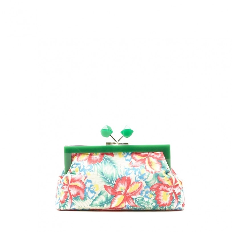Ladies evening bag with flower print Lookat SHLK16808
